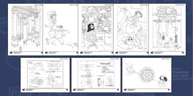 Blunders and Lightning KS2 Colouring Pages (teacher made)